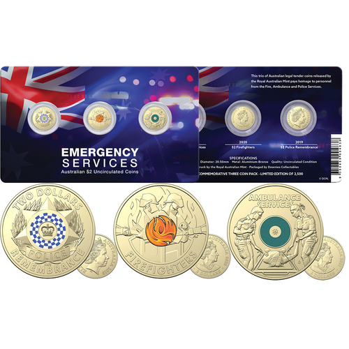 $2 Emergency Services 3 Coin Card
