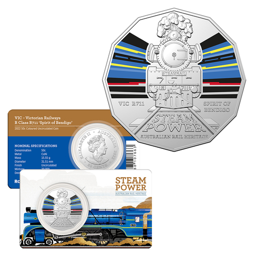 2022 50c Steam Power Victorian Railways R711 ‘Spirit of Bendigo’