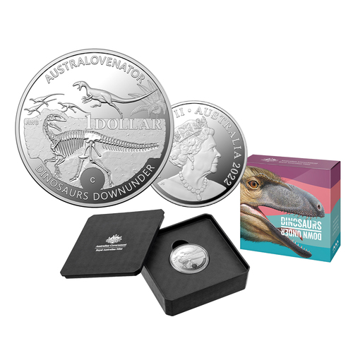 2022 $1 Dinosaurs Down Under 'C' Mintmark Silver Proof Coin