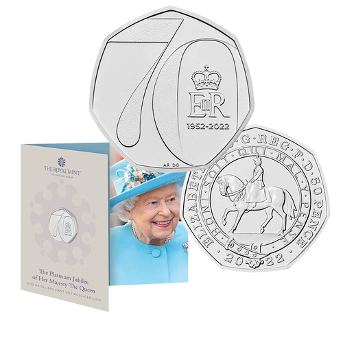 2022 50p Queen Elizabeth II's Platinum Jubilee UNC Coin