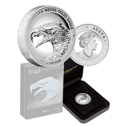 2022 $1 Australian Wedged-Tailed Eagle 1oz Silver Proof Ultra High Relief Coin