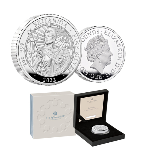 2022 £5 The Britannia 2oz Silver Proof Coin