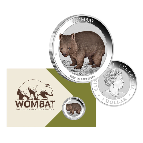 2022 $1 Australian Wombat Coloured Silver Coin