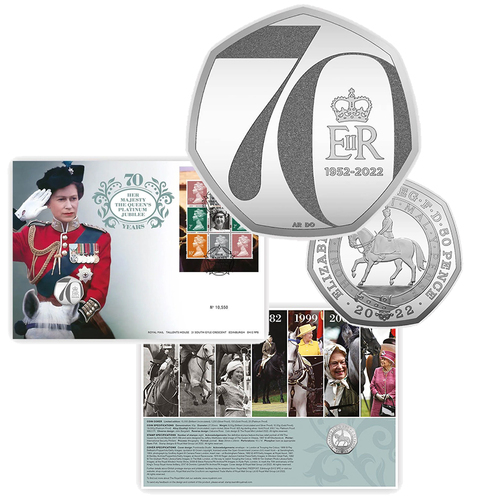 2022 Her Majesty the Queen's Platinum Jubilee 50p Coin Cover