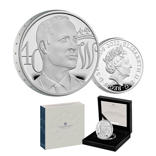 2022 £5 40th Birthday of HRH The Duke of Cambridge Silver Proof Coin