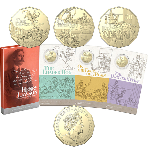 2022 50c Henry Lawson 3 Coin Set