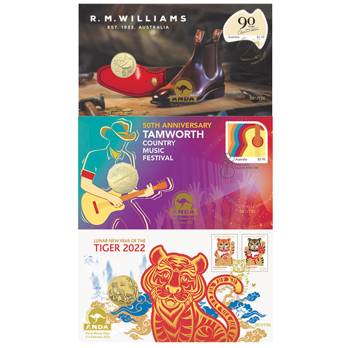2022 ANDA Perth Money Expo Overprinted PNC's Set of 3