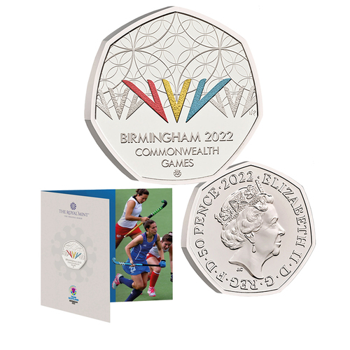 2022 50p Birmingham Comm Games Team Scotland Coloured UNC