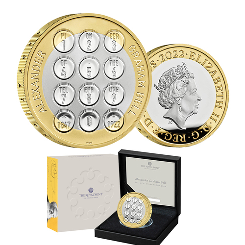 2022 £2 Alexander Graham Bell Silver Proof Coin