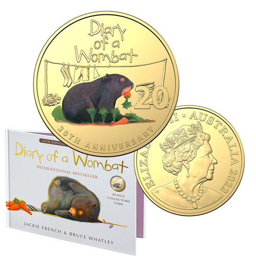2022 20c Diary of a Wombat UNC Gold Coin Book