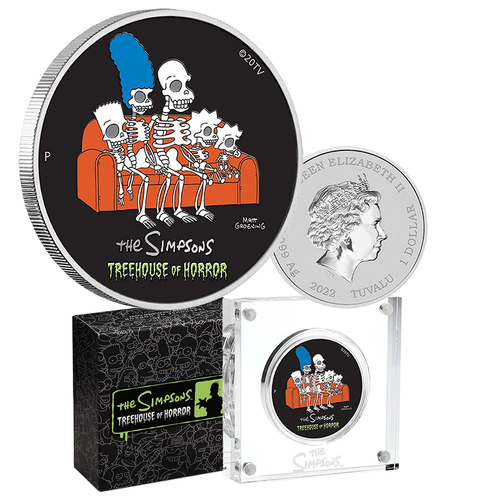 2022 $1 Simpsons Treehouse of Horror 1oz Coloured Silver Coin