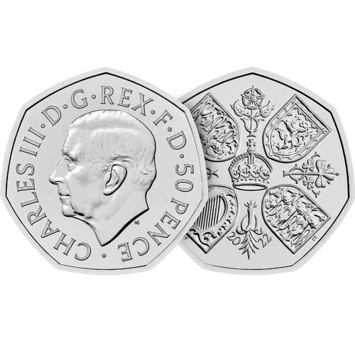 2022 50p King Charles III Queen Elizabeth Tribute BUNC Coin