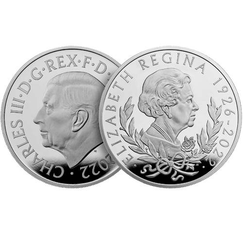 2022 £2 King Charles III - Queen Elizabeth II Tribute 1oz Silver Coin