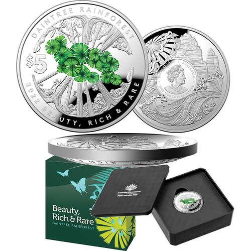 2022 $5 Beauty, Rich and Rare Daintree Rainforest Silver Proof Domed Coin
