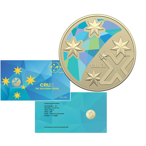 2022 Crux: The Southern Cross Limited Edition Coloured Coin PNC