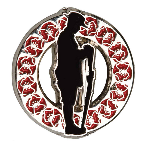 Resting on Reversed Arms Poppy Badge
