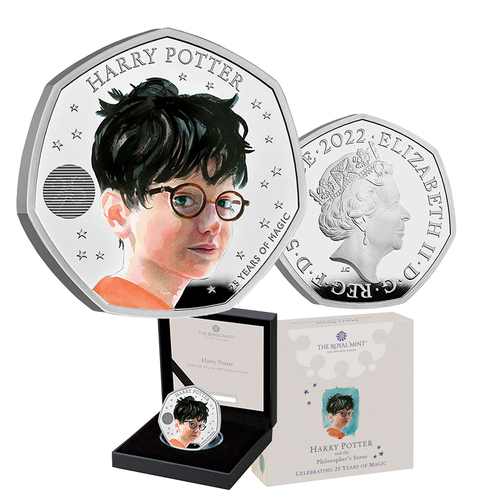 2022 50p Harry Potter Coloured Silver Proof Coin