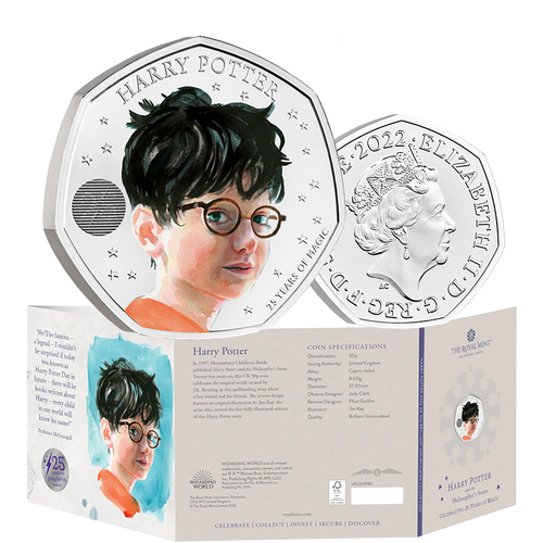 2022 50p Harry Potter BUNC Coloured Coin