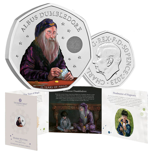 2023 50p Albus Dumbledore Coloured BUNC Coin