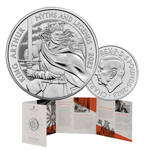 2023 £5 Myths and Legends - King Arthur BUNC Coin