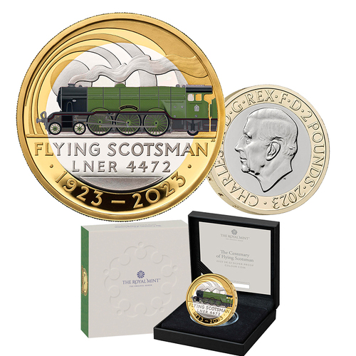 2023 £2 The Centenary of the Flying Scotsman Coloured Silver Proof Coin