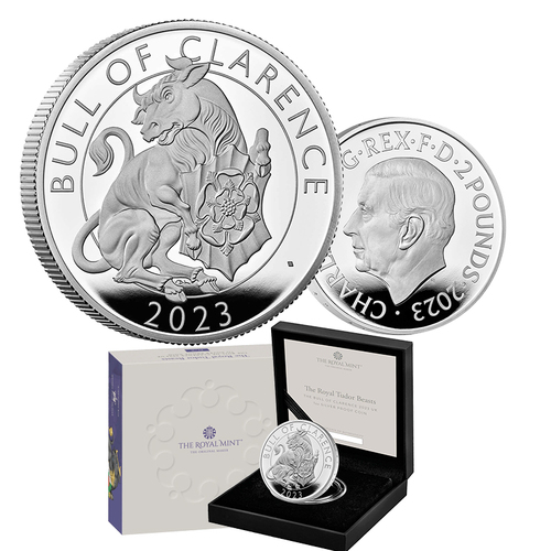 2023 £2 Royal Tudor Beasts the Bull of Clarence 1oz Silver Proof