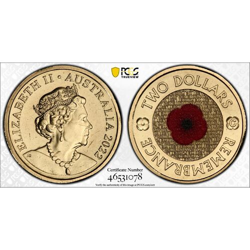 2022 $2 Red Poppy MS67 1078