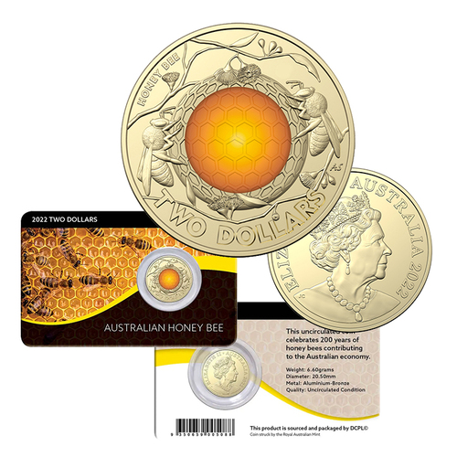 2022 $2 Honey Bee Coloured Coin Pack