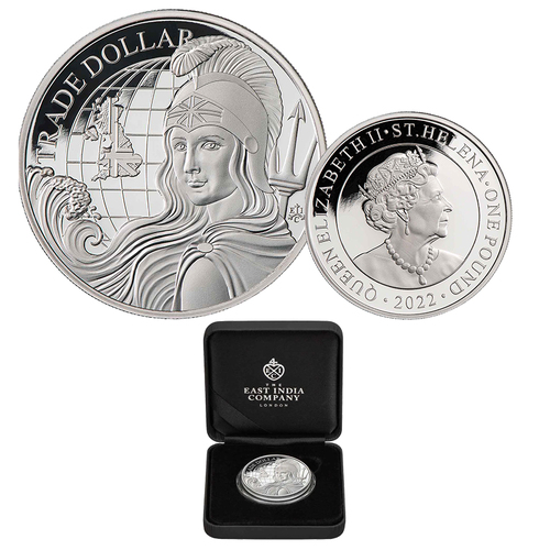 2022 £1 Modern British Trade Dollar 1oz Silver Proof Coin