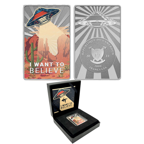 2023 2000fr I Want To Believe 1oz Silver BUNC Coin