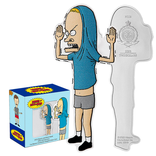 2023 $2 Beavis and Butt-Head 30th Anniversary Beavis Cornholio 1oz Siver Coin