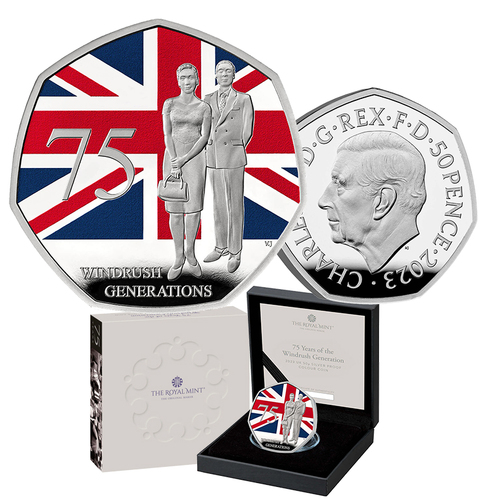 2023 50p 75 Years of the Windrush Generation Silver Proof Coin
