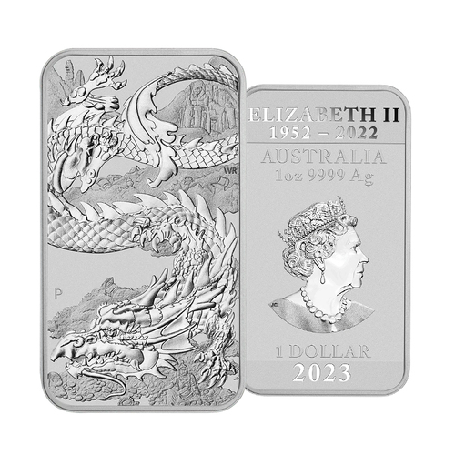 2023 $1 Rectangular Dragon 1oz Silver Bullion Coin