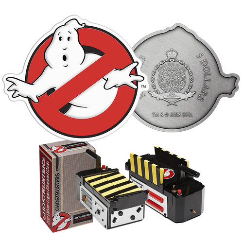 2023 $5 Ghostbusters 2oz Silver Logo Shaped Coin