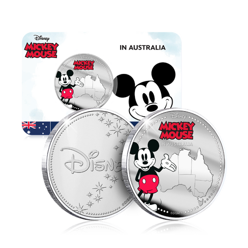 Mickey Mouse in Australia Silver Plated Medallion