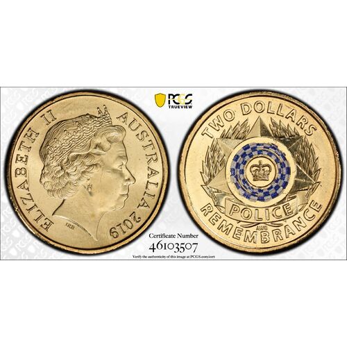 2019 $2 Police Remembrance MS65 3507