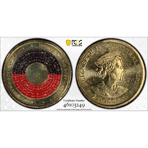 2021 $2 50th Ann Aboriginal Flag MS64 3249