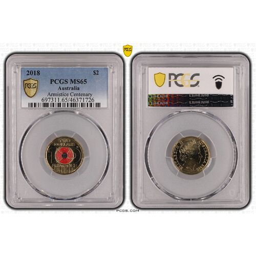 2018 $2 Armistice Centenary MS65 1726