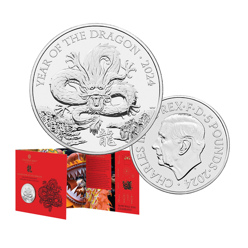 2024 £5 Lunar Year of the Dragon BUNC Coin