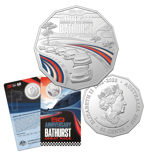2023 50c 60th Anniversary of Bathurst Coloured UNC Coin