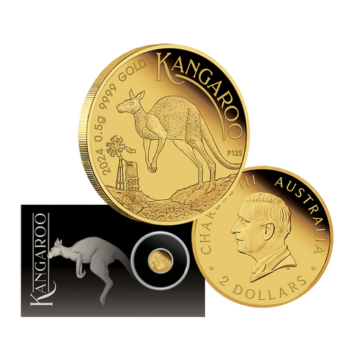 2024 $2 Mini Roo 0.5g Gold Proof Coin