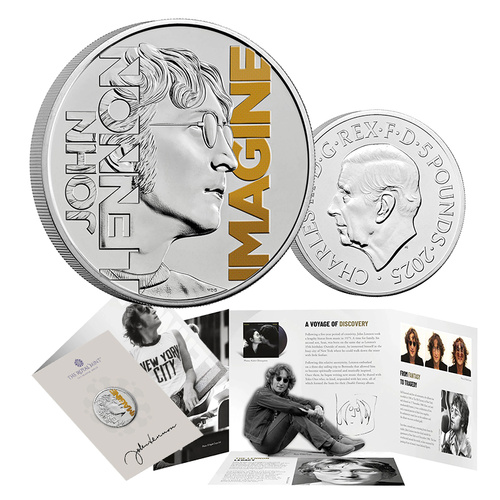 2025 £5 John Lennon Coloured BUNC Coin