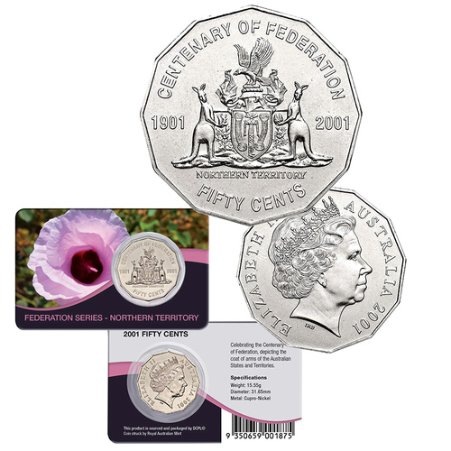 2001 50c Centenary of Federation Northern Territory Card Pack