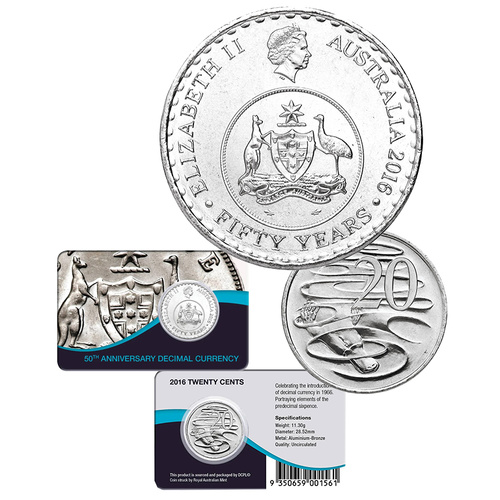 2016 20c 50th Anniversary of Decimal Currency Coin Pack