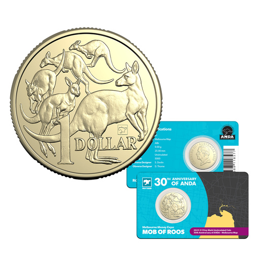 2025 $1 Mob of Roos ANDA Brisbane Money Expo Brisbane Map Privy
