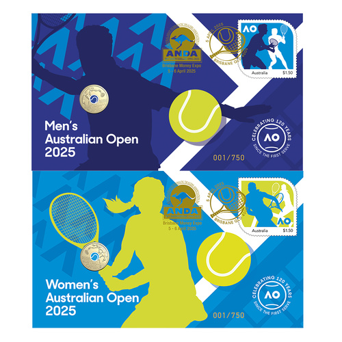 2025 Australian Open PNC ANDA Money Expo Brisbane Overprint Set of 2
