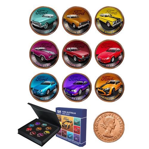 Ford Australia 100th Anniversary Enamel Penny 9-Coin Collection