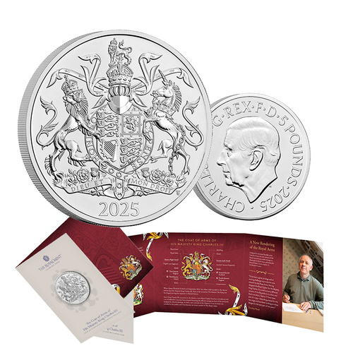 2025 £5 The Coat of Arms of His Majesty King Charles III BUNC Coin