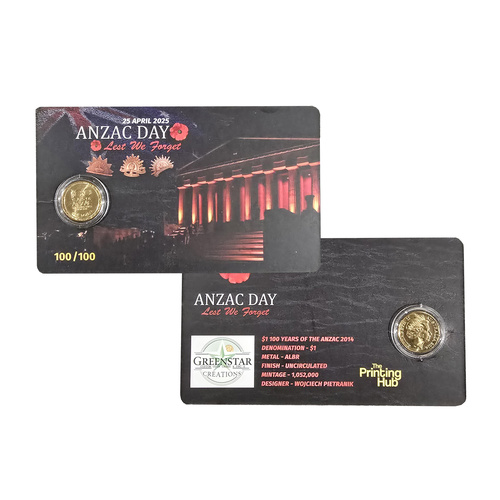 2025 $1 ANZAC Lest We Forget Card