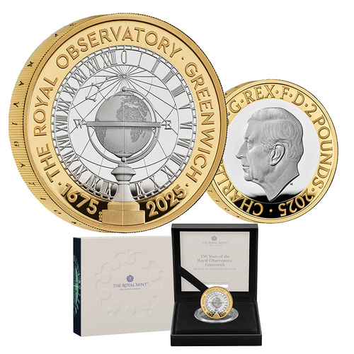 2025 £2 350 Years of the Royal Observatory, Greenwich Silver Proof Coin
